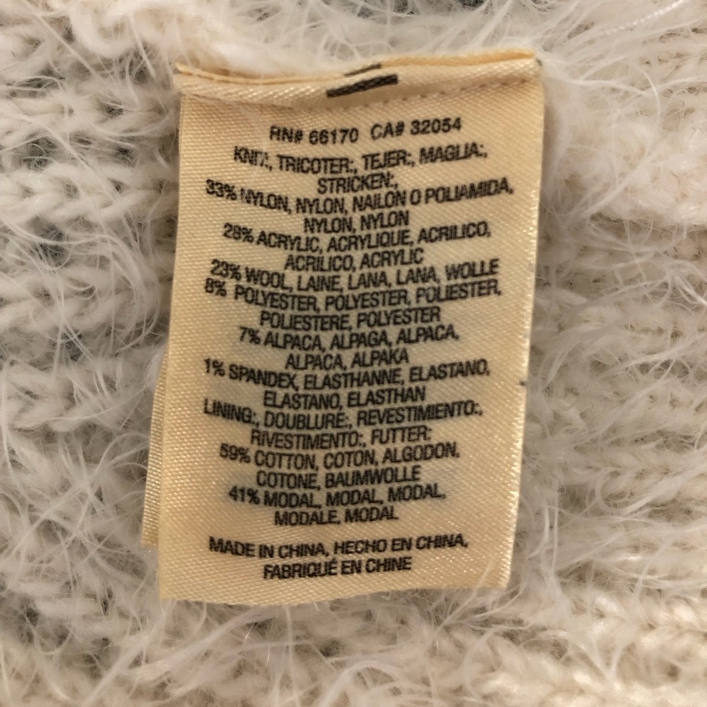 Anthropologie Gray and Cream Cowl Neck Sweater - Picture 9 of 15